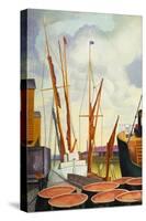 Yarmouth Docks, 1930 (Oil on Canvas)-John Northcote Nash-Stretched Canvas