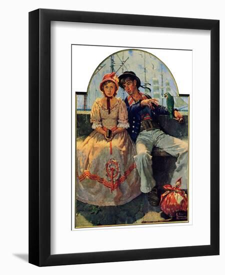 "Yarn Spinner", November 8,1930-Norman Rockwell-Framed Premium Giclee Print