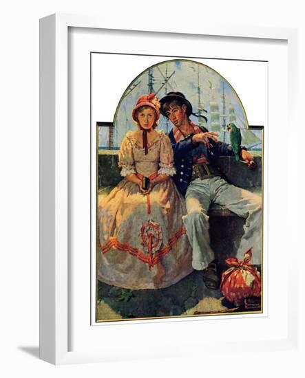 "Yarn Spinner", November 8,1930-Norman Rockwell-Framed Giclee Print