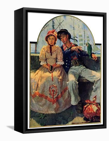 "Yarn Spinner", November 8,1930-Norman Rockwell-Framed Stretched Canvas