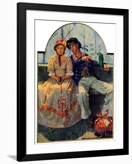 "Yarn Spinner", November 8,1930-Norman Rockwell-Framed Giclee Print