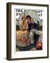 "Yarn Spinner" Saturday Evening Post Cover, November 8,1930-Norman Rockwell-Framed Giclee Print