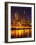 Yarra River, Flinders Street Station and CBD, Melbourne, Victoria, Australia-David Wall-Framed Photographic Print