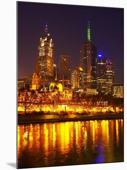 Yarra River, Flinders Street Station and CBD, Melbourne, Victoria, Australia-David Wall-Mounted Photographic Print