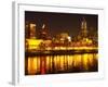 Yarra River, Flinders Street Station and CBD, Melbourne, Victoria, Australia-David Wall-Framed Photographic Print