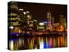 Yarra River, Queens Bridge and CBD, Melbourne, Victoria, Australia-David Wall-Stretched Canvas