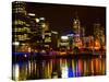 Yarra River, Queens Bridge and CBD, Melbourne, Victoria, Australia-David Wall-Stretched Canvas