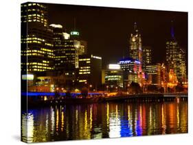 Yarra River, Queens Bridge and CBD, Melbourne, Victoria, Australia-David Wall-Stretched Canvas