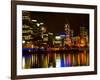 Yarra River, Queens Bridge and CBD, Melbourne, Victoria, Australia-David Wall-Framed Photographic Print