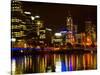 Yarra River, Queens Bridge and CBD, Melbourne, Victoria, Australia-David Wall-Stretched Canvas