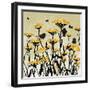 Yarrow Flowers with Silhouette Birds and Butterflies-Bee Sturgis-Framed Art Print