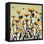 Yarrow Flowers with Silhouette Birds and Butterflies-Bee Sturgis-Framed Stretched Canvas