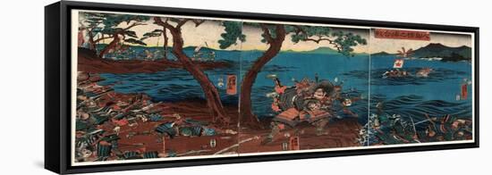 Yashima Dannoura Kassen-Utagawa Yoshitora-Framed Stretched Canvas