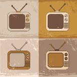 Retro Tv Set Icons-YasnaTen-Art Print