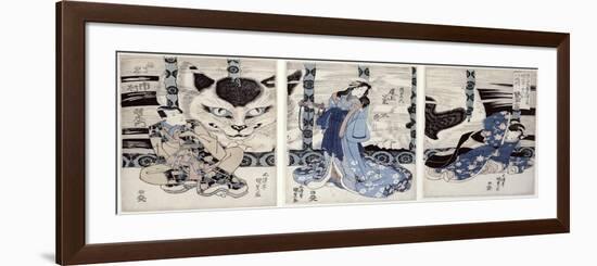 Yatsuhashi at Okasaki, Tokaido Gojusan Eki No Uchi, The 53 Stations of Tokaido, c.1835-Utagawa Kunisada-Framed Premium Giclee Print