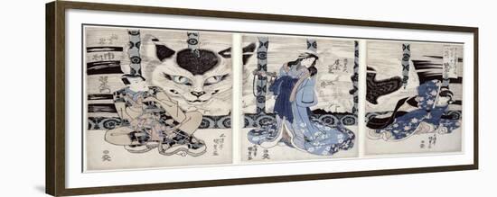 Yatsuhashi at Okasaki, Tokaido Gojusan Eki No Uchi, The 53 Stations of Tokaido, c.1835-Utagawa Kunisada-Framed Premium Giclee Print