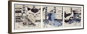 Yatsuhashi at Okasaki, Tokaido Gojusan Eki No Uchi, The 53 Stations of Tokaido, c.1835-Utagawa Kunisada-Framed Premium Giclee Print