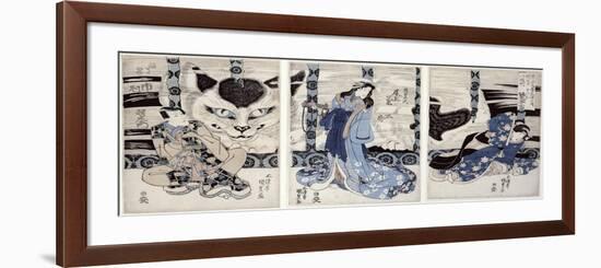 Yatsuhashi at Okasaki, Tokaido Gojusan Eki No Uchi, The 53 Stations of Tokaido, c.1835-Utagawa Kunisada-Framed Premium Giclee Print