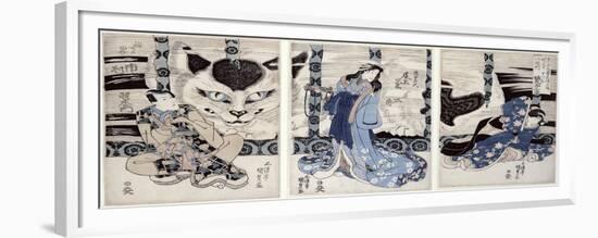 Yatsuhashi at Okasaki, Tokaido Gojusan Eki No Uchi, The 53 Stations of Tokaido, c.1835-Utagawa Kunisada-Framed Premium Giclee Print