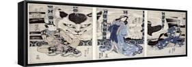 Yatsuhashi at Okasaki, Tokaido Gojusan Eki No Uchi, The 53 Stations of Tokaido, c.1835-Utagawa Kunisada-Framed Stretched Canvas