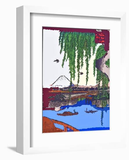 Yatsumi Bridge-Ando Hiroshige-Framed Giclee Print