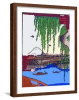 Yatsumi Bridge-Ando Hiroshige-Framed Giclee Print