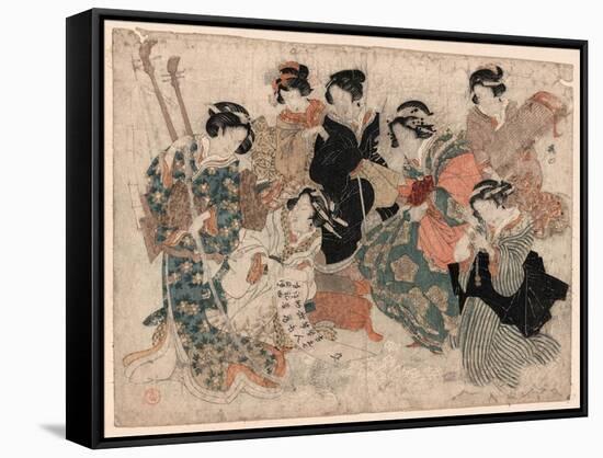 Yatsushi Chikurin No Shichikenjin Sono Yon?-Kubo Shunman-Framed Stretched Canvas