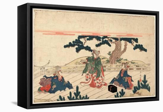 Yatsushi Shikisanba-Katsukawa Shunsen-Framed Stretched Canvas