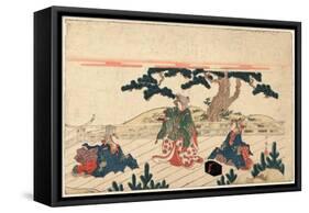 Yatsushi Shikisanba-Katsukawa Shunsen-Framed Stretched Canvas