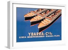 Ybarra and Company Mediterranean-Brazil-Plata Cruise Line-Flos-Framed Art Print