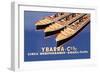 Ybarra and Company Mediterranean-Brazil-Plata Cruise Line-Flos-Framed Art Print