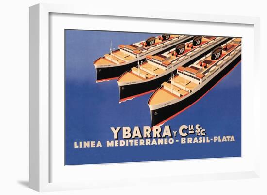 Ybarra and Company Mediterranean-Brazil-Plata Cruise Line-Flos-Framed Premium Giclee Print