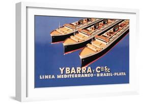 Ybarra and Company Mediterranean-Brazil-Plata Cruise Line-Flos-Framed Premium Giclee Print