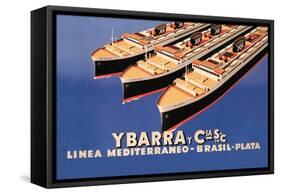 Ybarra and Company Mediterranean-Brazil-Plata Cruise Line-Flos-Framed Stretched Canvas