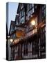 Ye Old Bullring Tavern Public House Dating from 14th Century, at Night, Ludlow, Shropshire, England-Nick Servian-Stretched Canvas