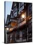 Ye Old Bullring Tavern Public House Dating from 14th Century, at Night, Ludlow, Shropshire, England-Nick Servian-Stretched Canvas