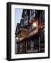 Ye Old Bullring Tavern Public House Dating from 14th Century, at Night, Ludlow, Shropshire, England-Nick Servian-Framed Photographic Print