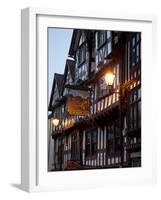 Ye Old Bullring Tavern Public House Dating from 14th Century, at Night, Ludlow, Shropshire, England-Nick Servian-Framed Photographic Print