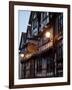 Ye Old Bullring Tavern Public House Dating from 14th Century, at Night, Ludlow, Shropshire, England-Nick Servian-Framed Photographic Print