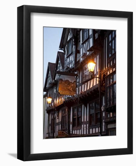 Ye Old Bullring Tavern Public House Dating from 14th Century, at Night, Ludlow, Shropshire, England-Nick Servian-Framed Premium Photographic Print