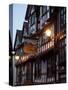 Ye Old Bullring Tavern Public House Dating from 14th Century, at Night, Ludlow, Shropshire, England-Nick Servian-Stretched Canvas