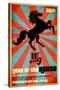 Year Of The Horse Poster - Chinese Zodiac Card With The Rearing Horse And Chinese Character Fo-LanaN.-Stretched Canvas