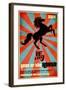 Year Of The Horse Poster - Chinese Zodiac Card With The Rearing Horse And Chinese Character Fo-LanaN.-Framed Art Print