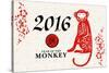 Year of the Monkey - 2016 - Horizontal Pattern-Lantern Press-Stretched Canvas