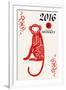 Year of the Monkey - 2016 - Vertical Pattern-Lantern Press-Framed Art Print