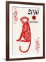 Year of the Monkey - 2016 - Vertical Pattern-Lantern Press-Framed Art Print