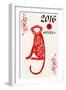 Year of the Monkey - 2016 - Vertical Pattern-Lantern Press-Framed Art Print