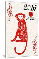 Year of the Monkey - 2016 - Vertical Pattern-Lantern Press-Stretched Canvas