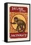 Year of the Monkey - Woodblock-Lantern Press-Framed Stretched Canvas