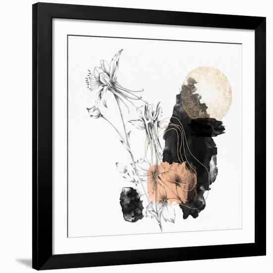 Yellow Abstract Flower Art Composition I-Bay Solace-Framed Art Print